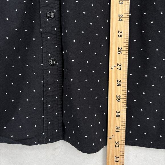 Denim & Co Tunic Blouse Size 2X Black White Polka Dot Button Up Roll Tab Sleeves - Picture 10 of 11